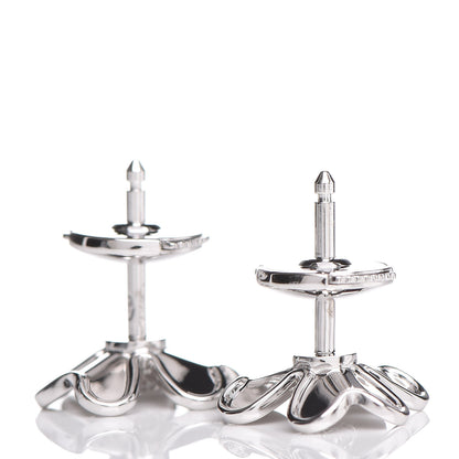 Van Cleef & Arpels 18K White Gold Diamond Mini Frivole Earrings 3 of 5