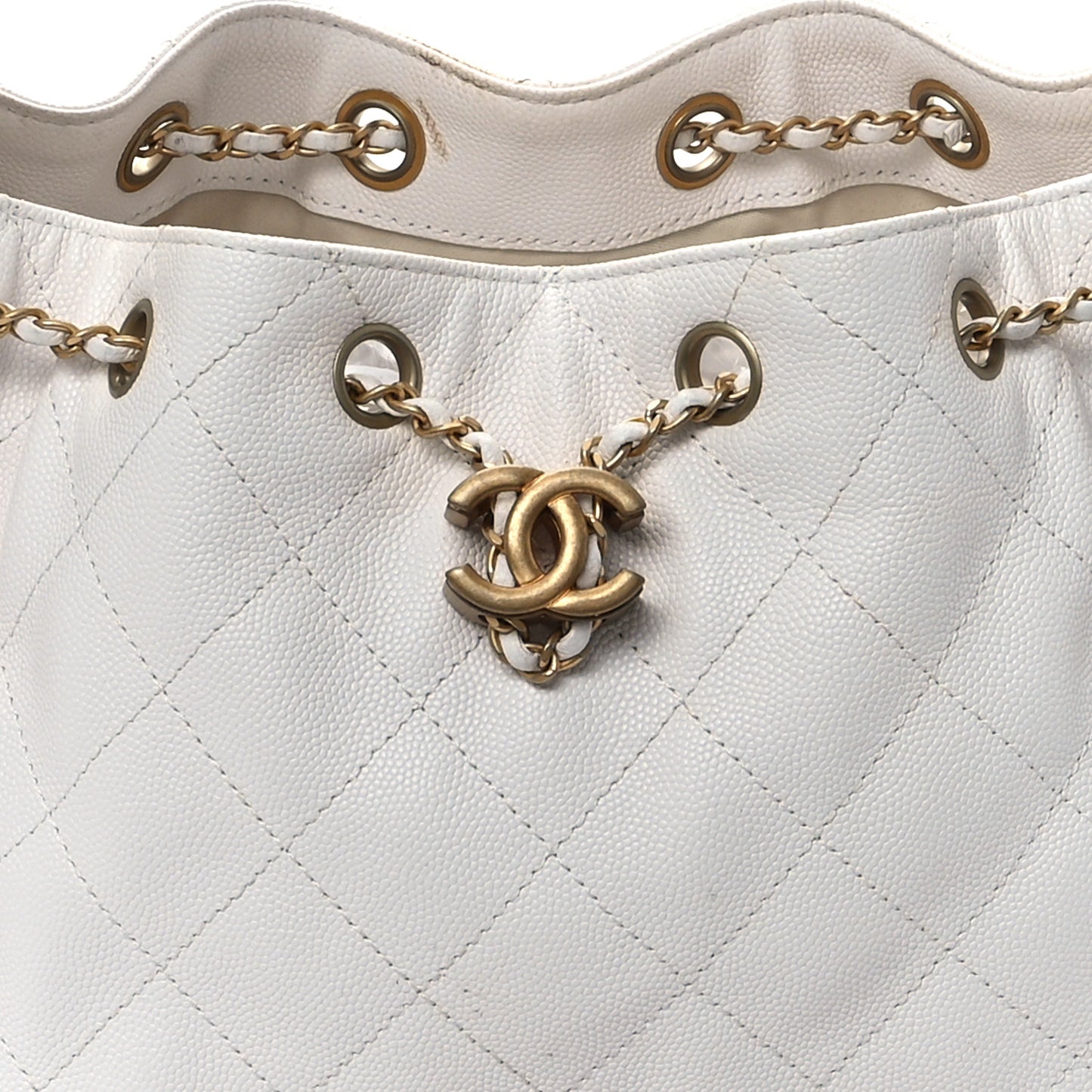 Caviar Quilted Small Chanel 25 Handbag White