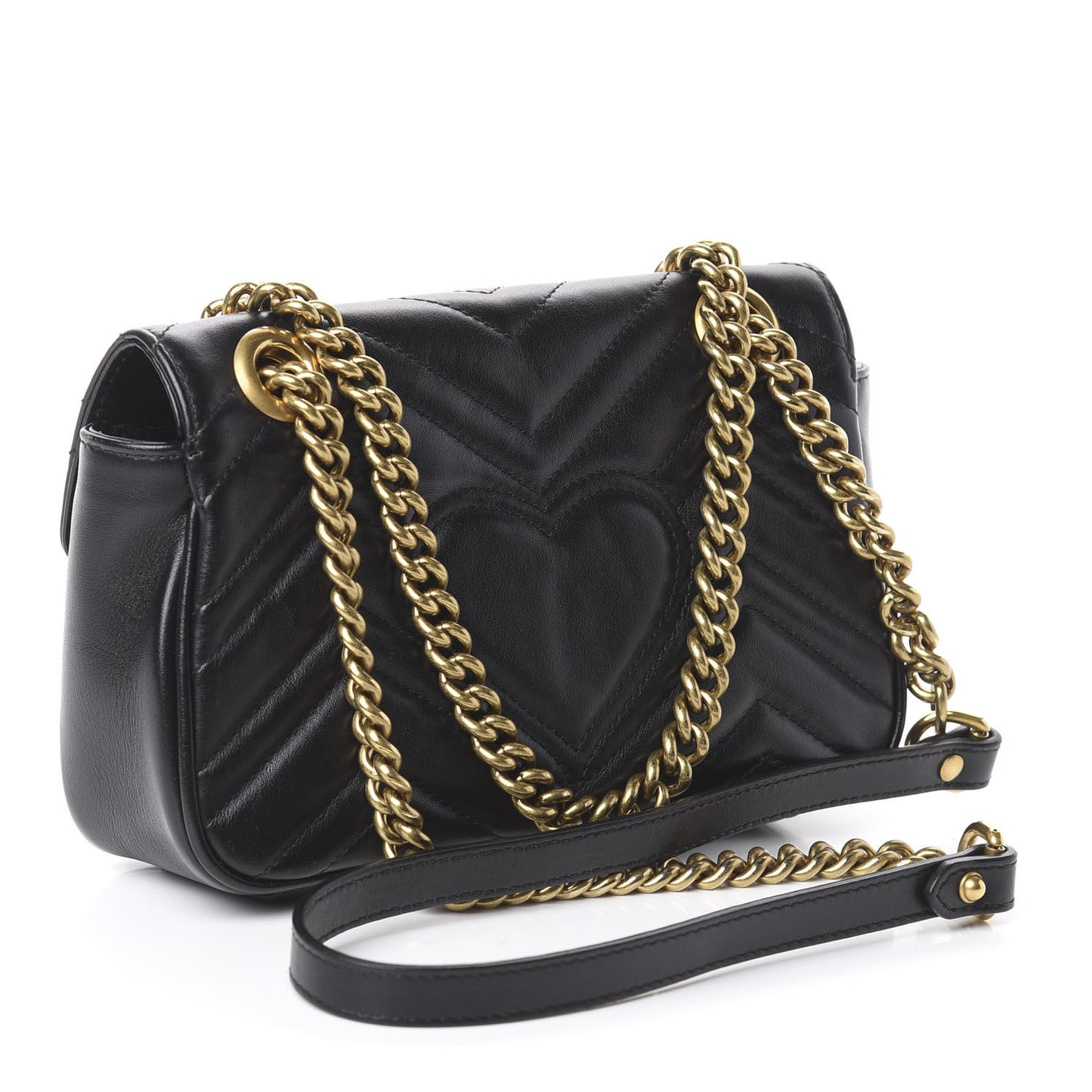 Calfskin Matelasse Mini GG Marmont Shoulder Bag Black