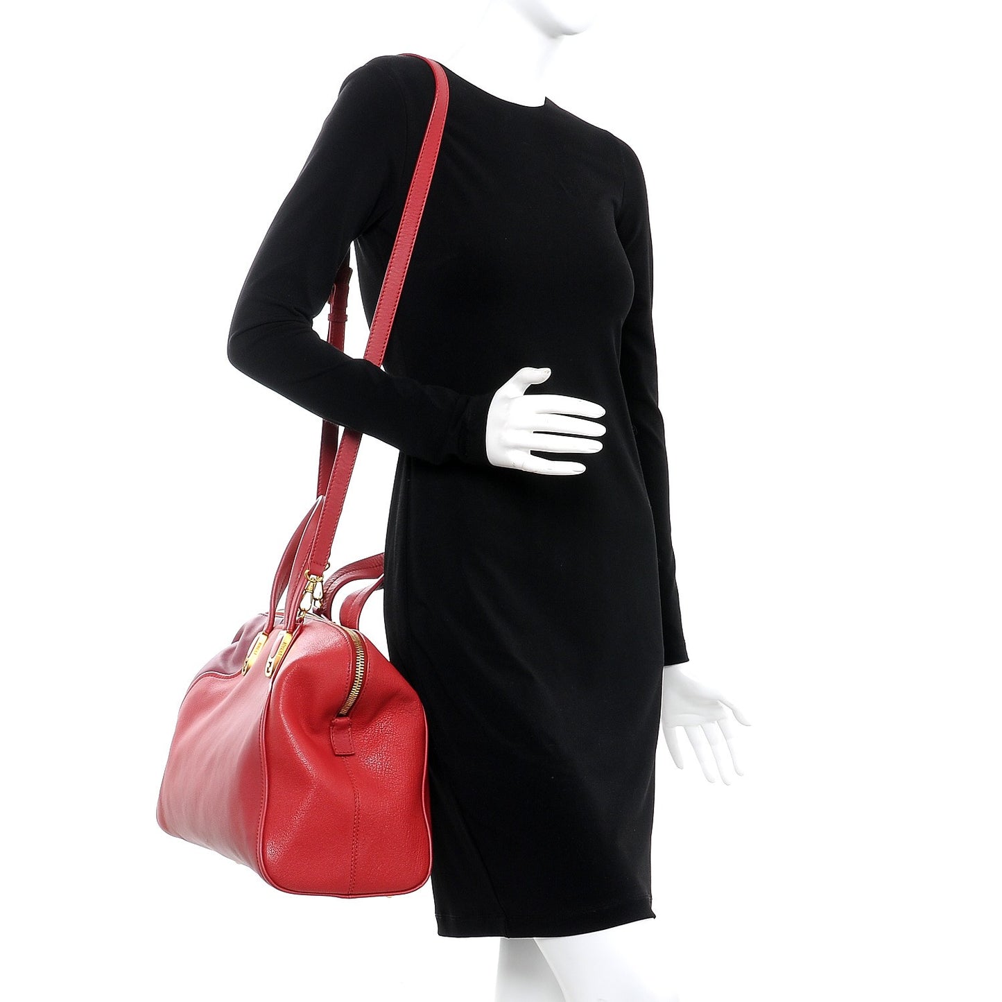 Vitello Capra Alabama Colorblock Large Chameleon Tote Ciliegia Bordeaux Ruby