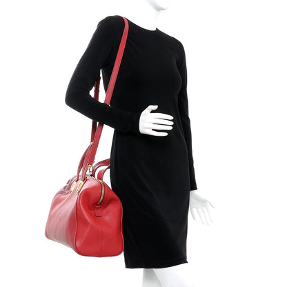 Fendi Vitello Capra Alabama Colorblock Large Chameleon Tote Ciliegia Bordeaux Ruby 2 of 16