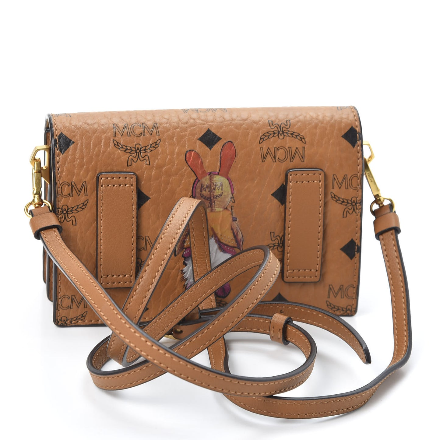 Visetos Mini Rabbit Crossbody Bag Cognac