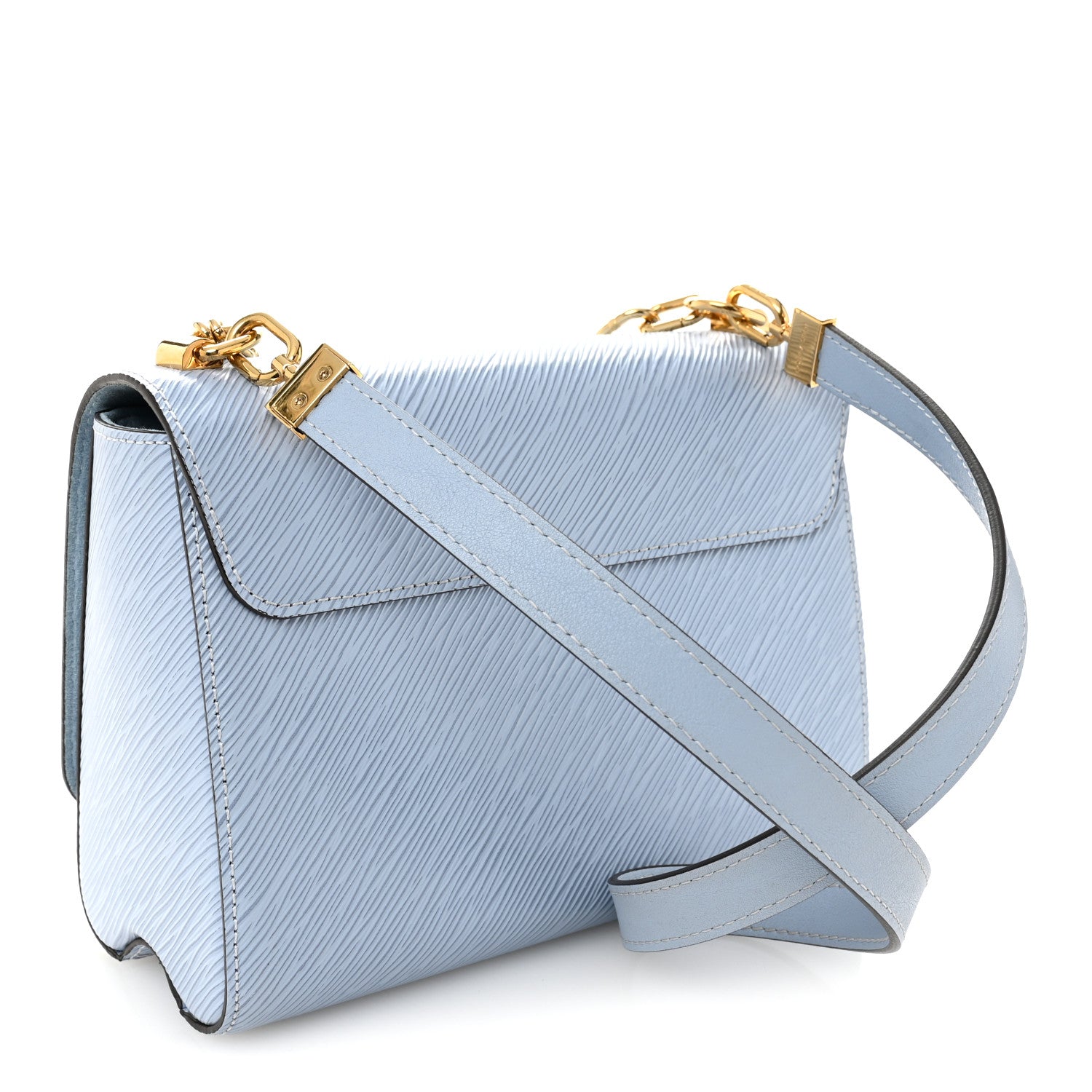 Louis Vuitton Epi Twist Monogram Flower Chain Shoulder Bag MM Blue 4 of 10