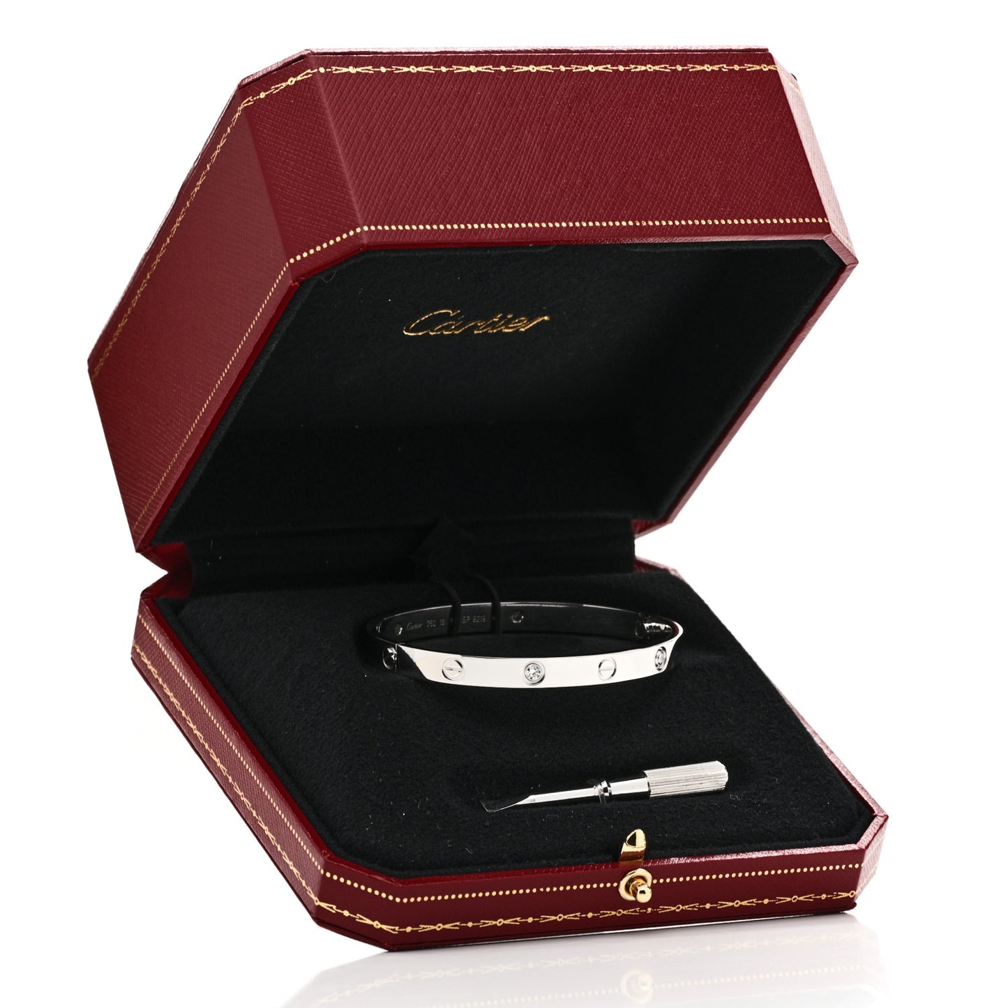 18K White Gold 4 Diamond Love Bracelet 18