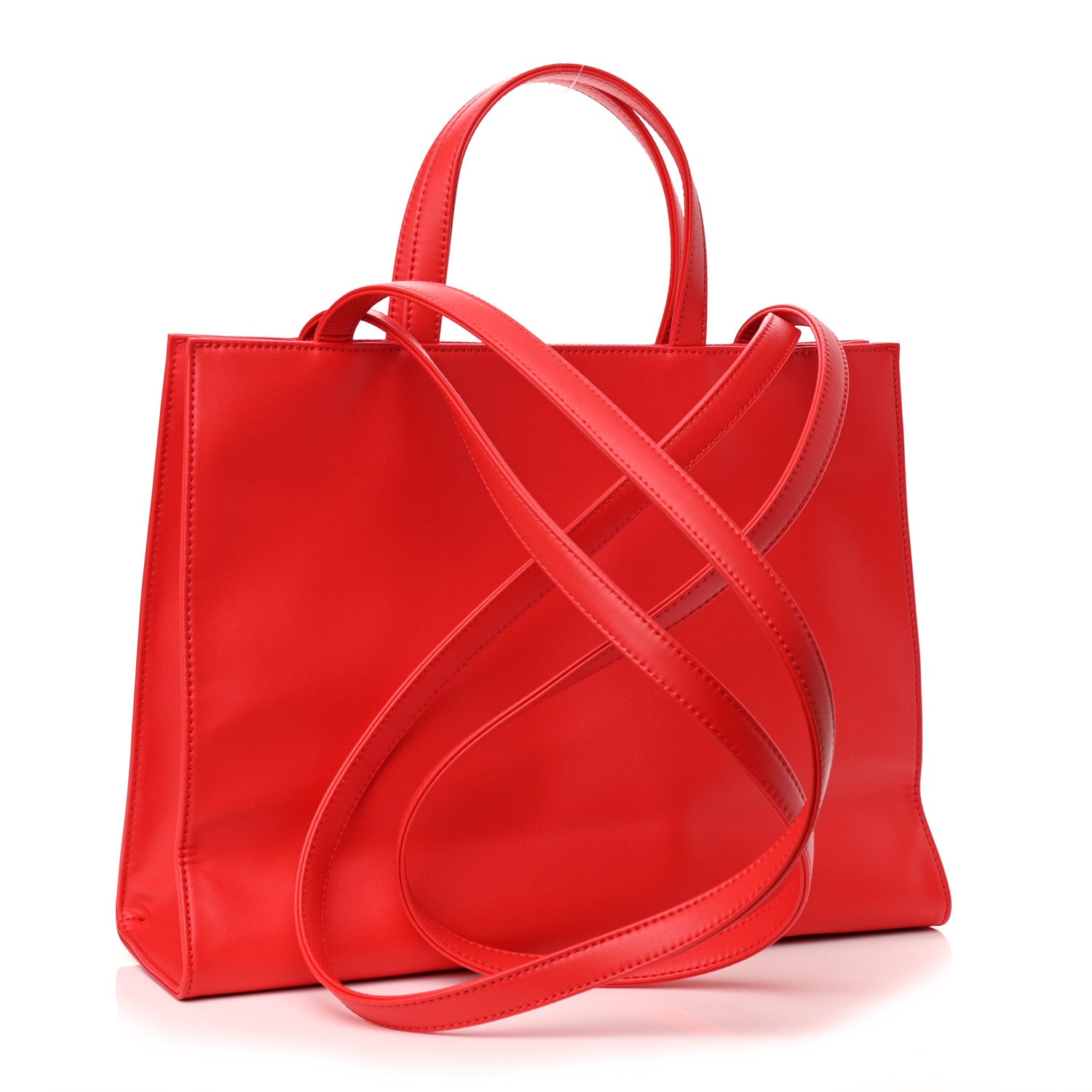 Telfar Vegan Leather Medium Shopping Bag Red 3 of 7