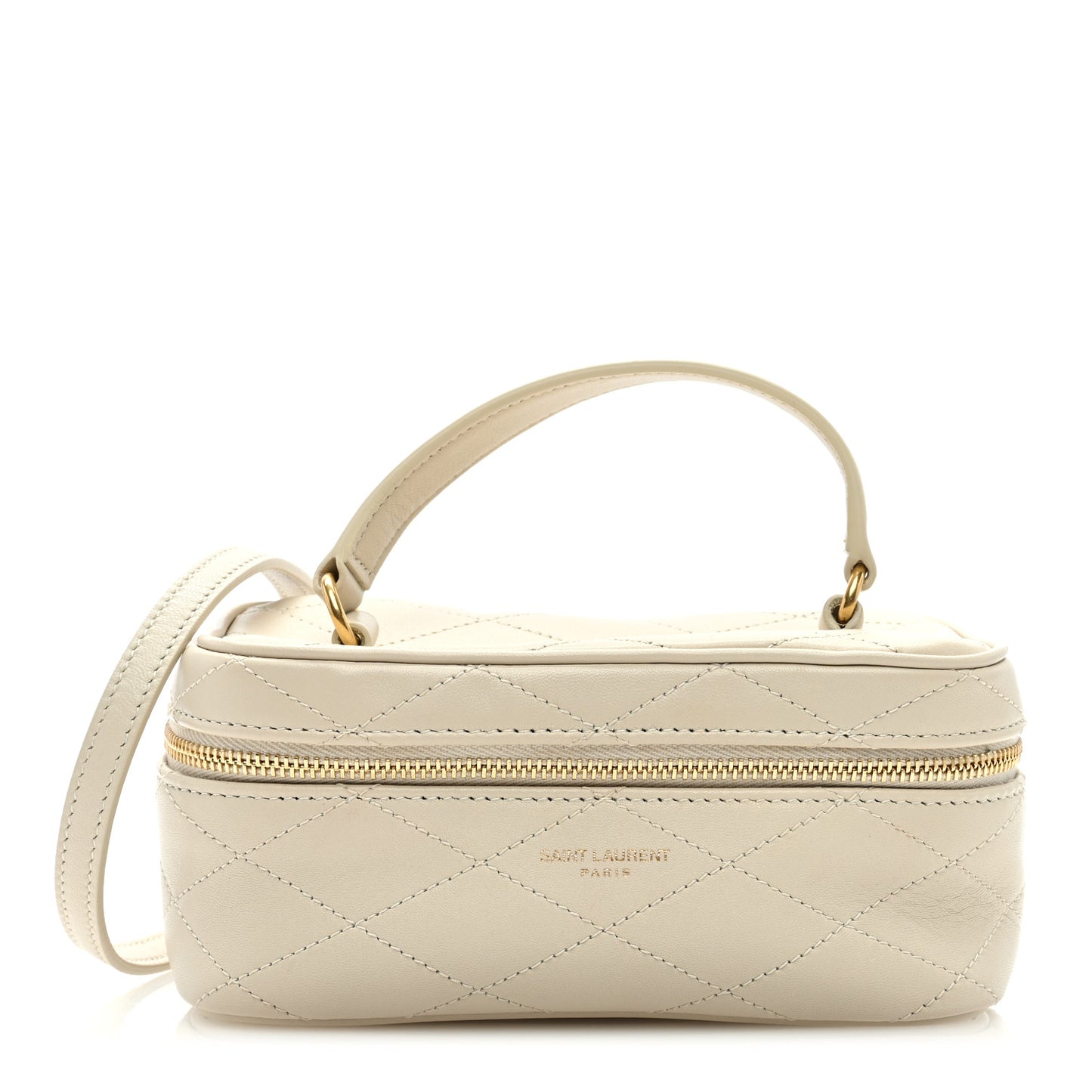 Grain De Poudre Quilted Vanity Bag Top Handle Crema Soft