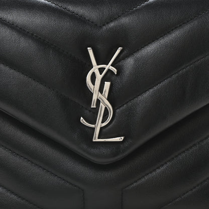 Saint Laurent Calfskin Y Quilted Monogram Small Loulou Chain Satchel Black 9 of 11