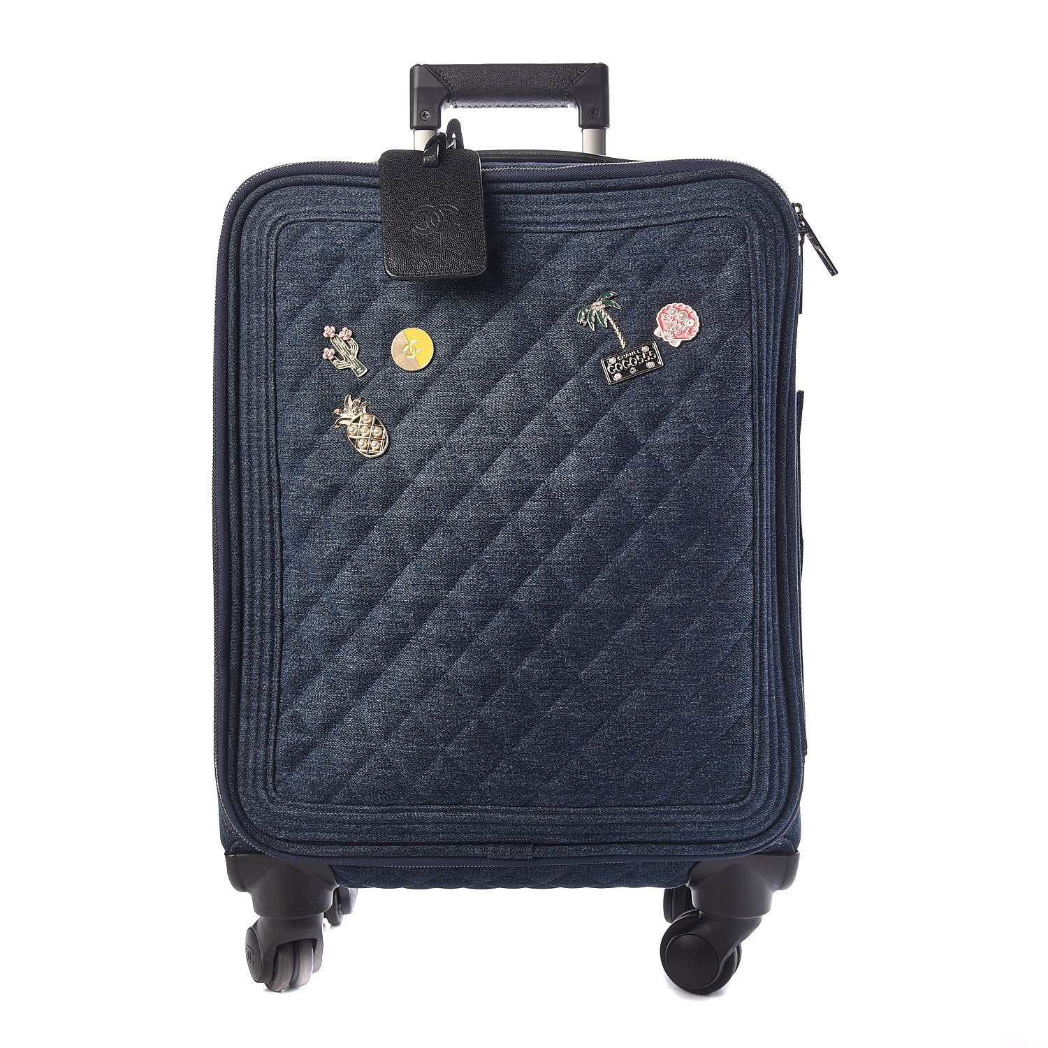 Chanel Denim Quilted Coco Cuba Charms Trolley 1 of 21