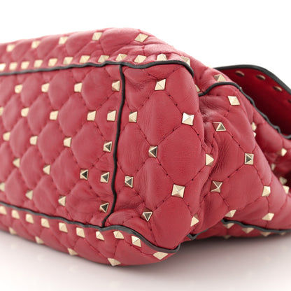 Valentino Garavani Nappa Large Rockstud Spike Shoulder Bag Rubino 9 of 15
