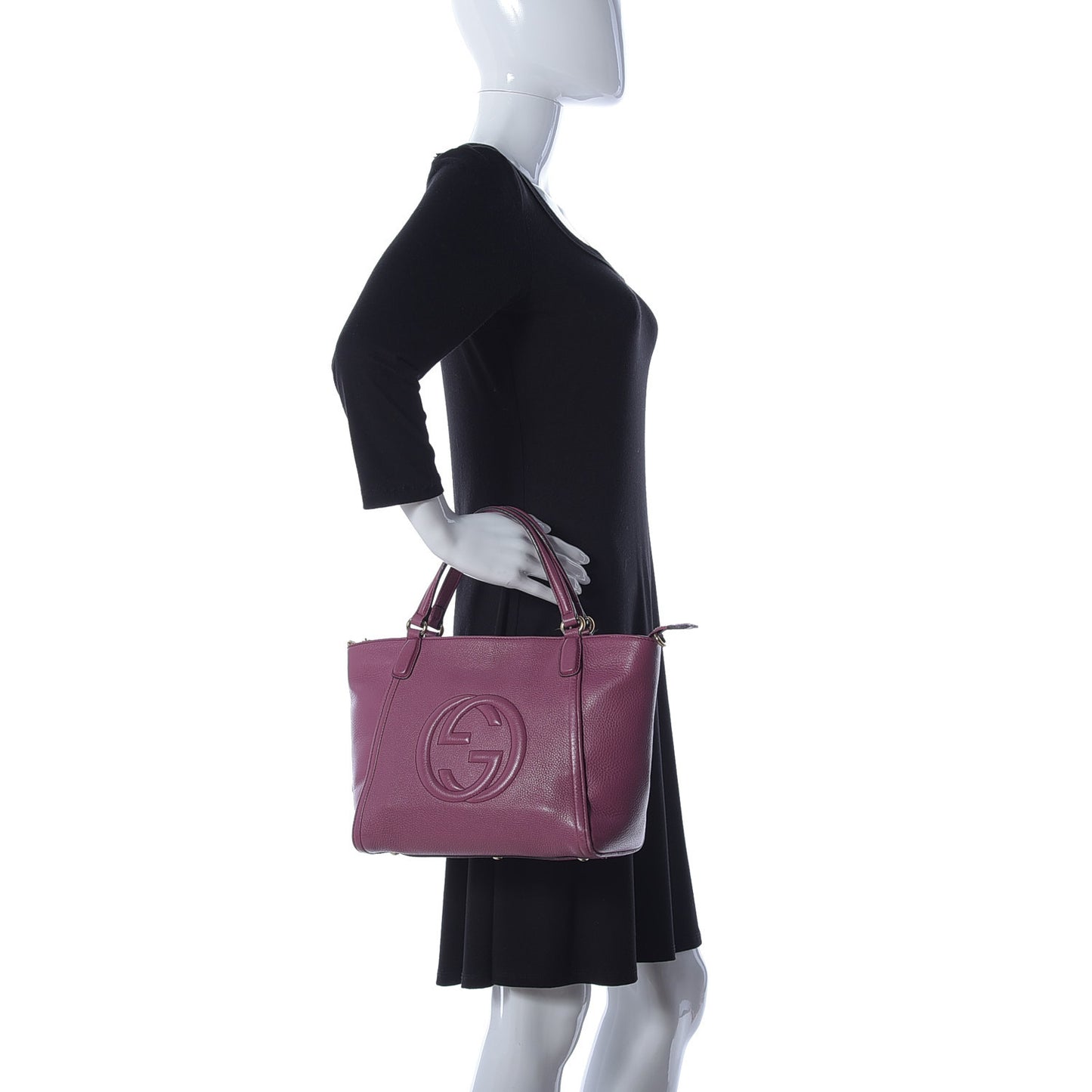 Pebbled Calfskin Small Soho Top Handle Bag Peonia Flower