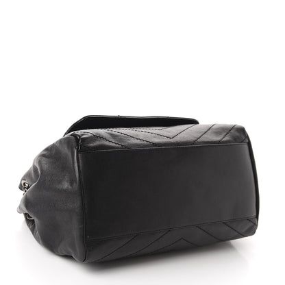 Saint Laurent Pebbled Lambskin Chevron Monogram Large Nolita Black 4 of 10