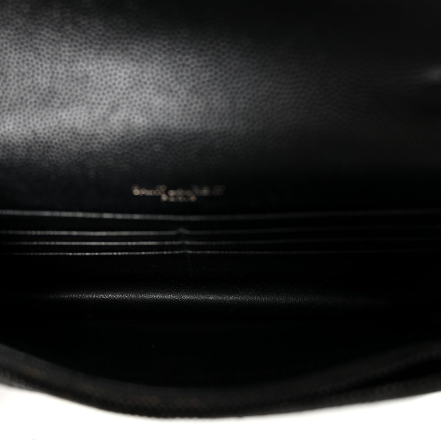 Grain De Poudre Matelasse Chevron Monogram Monochrome Envelope Chain Wallet Black