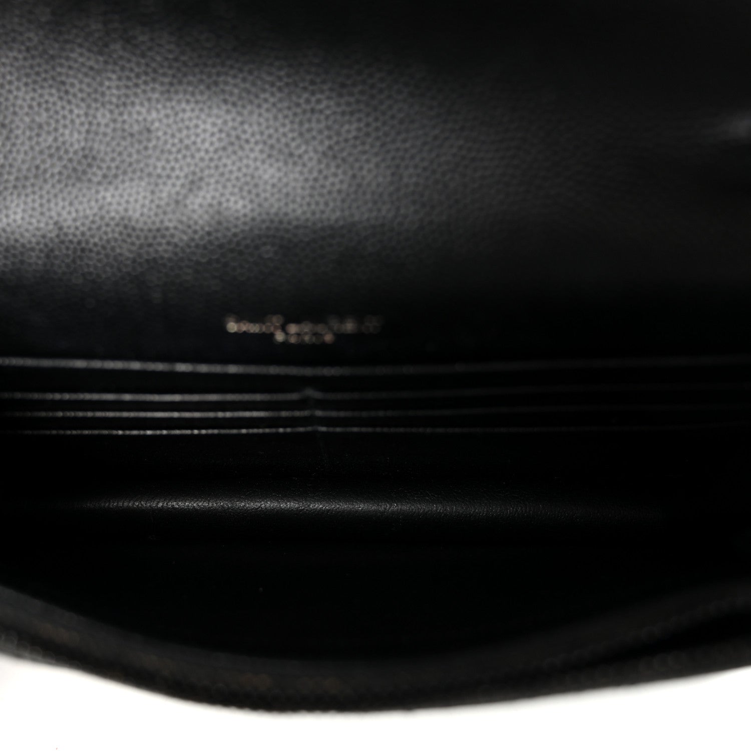 Saint Laurent Grain De Poudre Matelasse Chevron Monogram Monochrome Envelope Chain Wallet Black 5 of 9