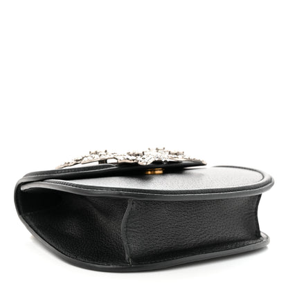 Gucci Calfskin Web Crystal Butterfly Stripe Small Totem Shoulder Bag Black 4 of 11