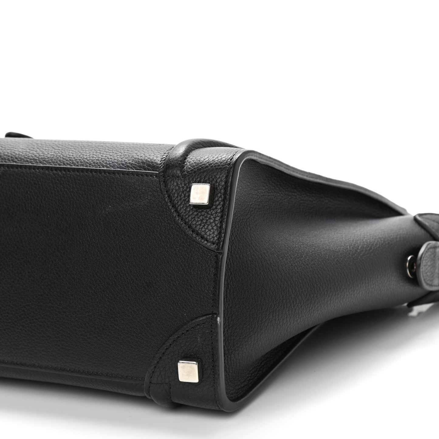 Drummed Calfskin Micro Luggage Black