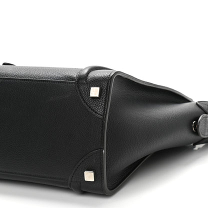 Celine Drummed Calfskin Micro Luggage Black 9 of 14