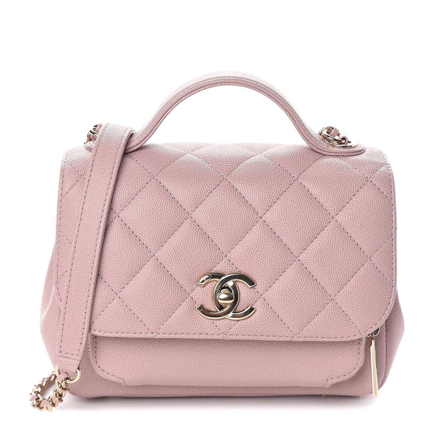 Caviar Quilted Mini Business Affinity Flap Light Pink