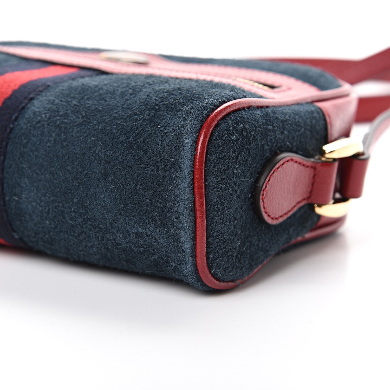 Gucci Suede Calfskin Web Mini Ophidia Shoulder Bag New Blue Romantic Cherry 9 of 13