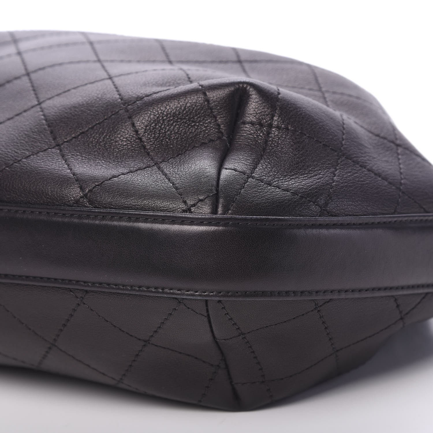 Chanel Calfskin Stitched Small Paris Rome Drawstring CC Bag Black 8 of 11