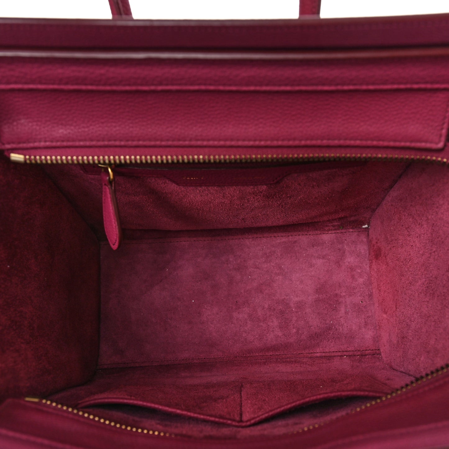 Drummed Calfskin Micro Luggage Plum