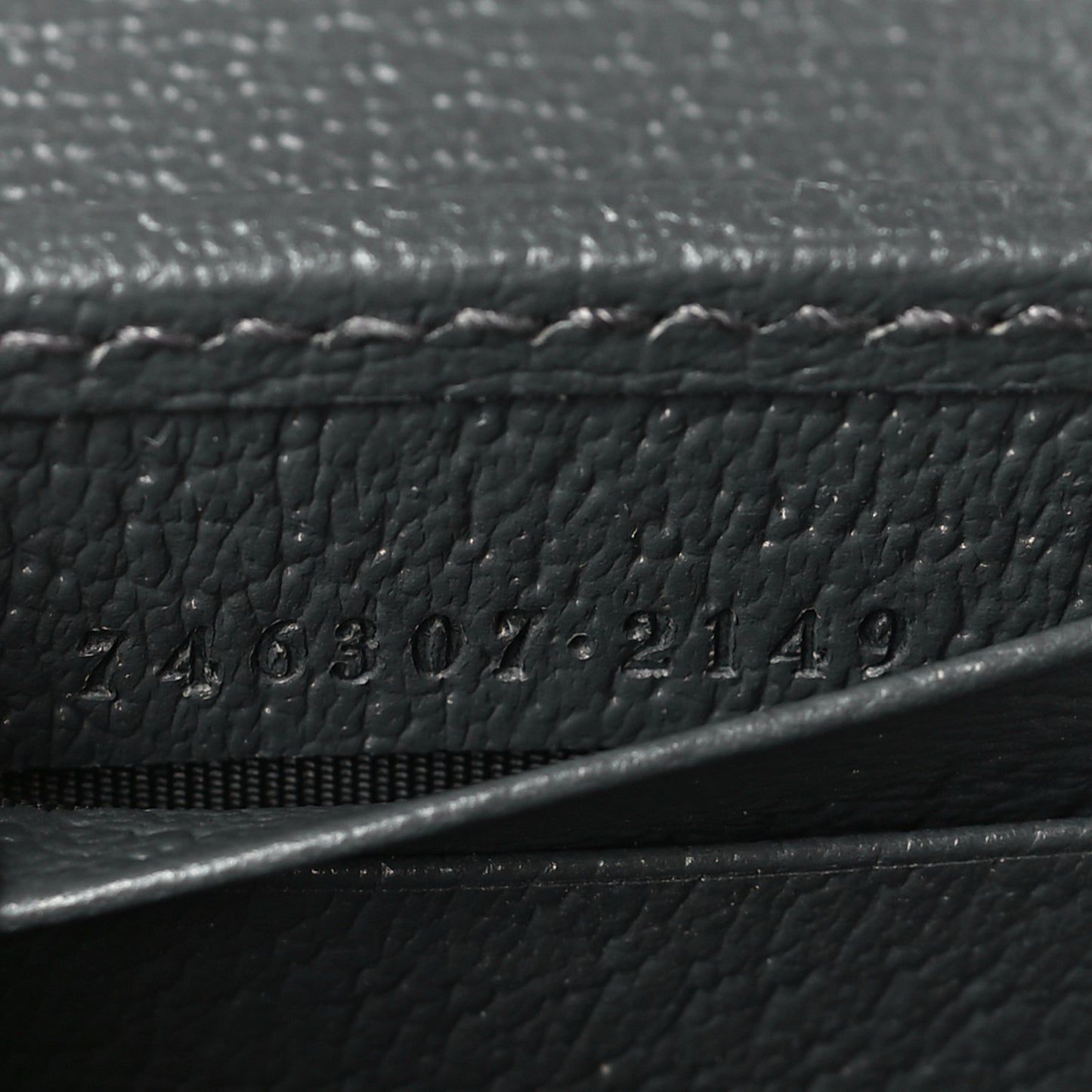 GG Supreme Monogram Textured Dollar Calfskin Phone Crossbody Bag Grey Black Graphite Grey