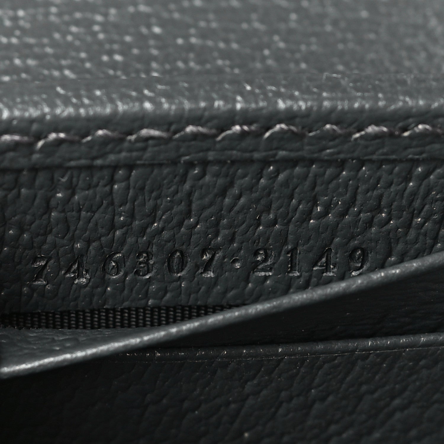 Gucci GG Supreme Monogram Textured Dollar Calfskin Phone Crossbody Bag Grey Black Graphite Grey 6 of 8