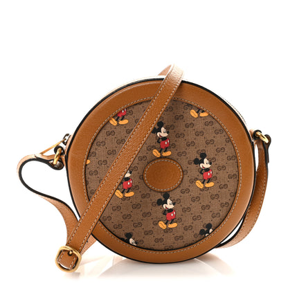 Gucci X DISNEY Mini Vintage GG Supreme Monogram Mickey Mouse Round Shoulder Bag Beige Vintage Sun Oil 1 of 11
