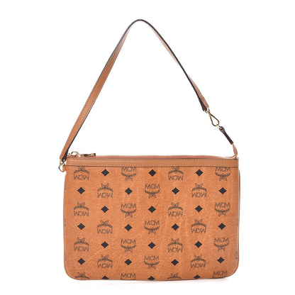 MCM Visetos Liz Shopper Tote Pouch Cognac 1 of 9
