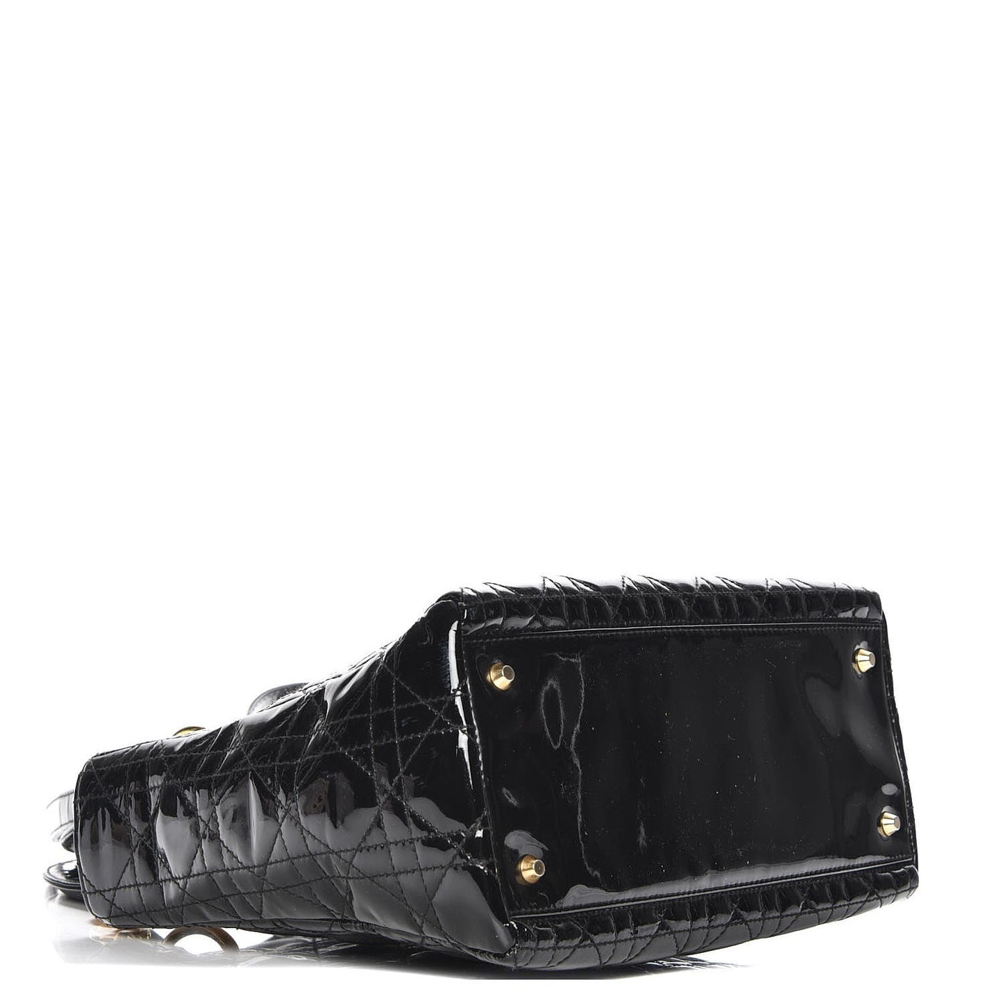 Patent Cannage Medium Lady Dior Black