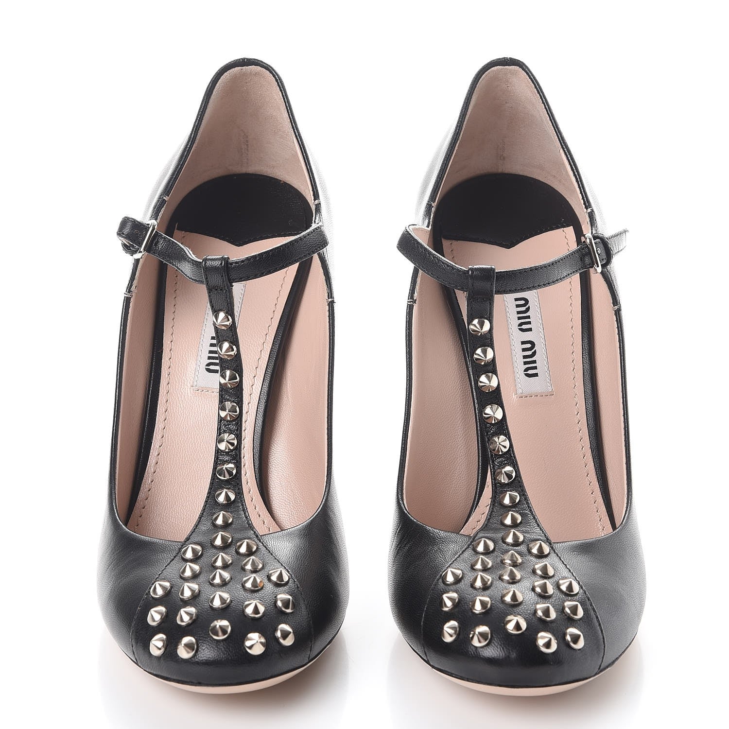 Miu Miu Nappa Studded Pumps 37.5 Black 2 of 10