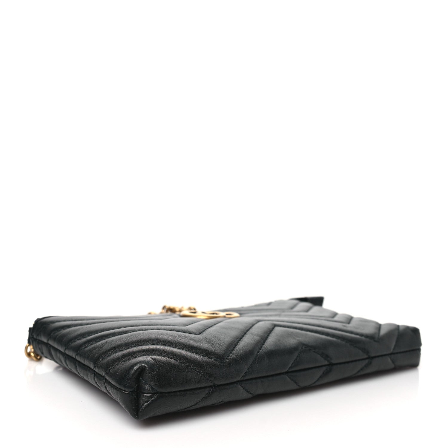 Gucci Calfskin Matelasse Mini GG Marmont Chain Bag Black 3 of 9