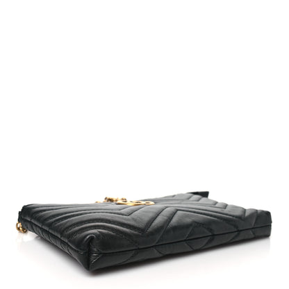 Gucci Calfskin Matelasse Mini GG Marmont Chain Bag Black 3 of 9