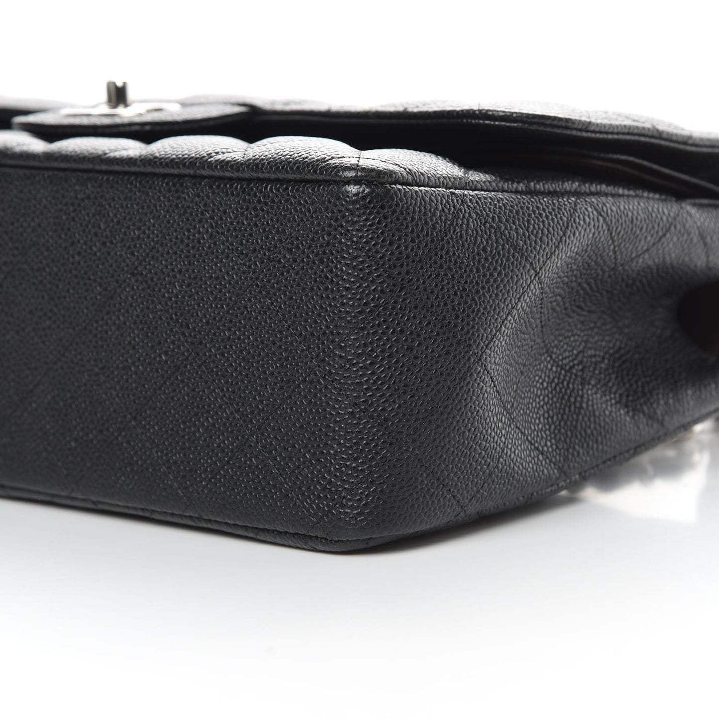 Caviar Quilted Jumbo Double Flap Black