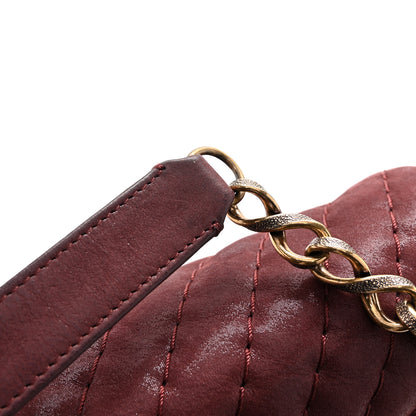 Chanel Iridescent Calfskin Surpique Chevron Flap Burgundy 11 of 13
