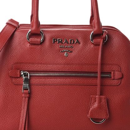 Prada Vitello Daino Satchel Rosso 9 of 9