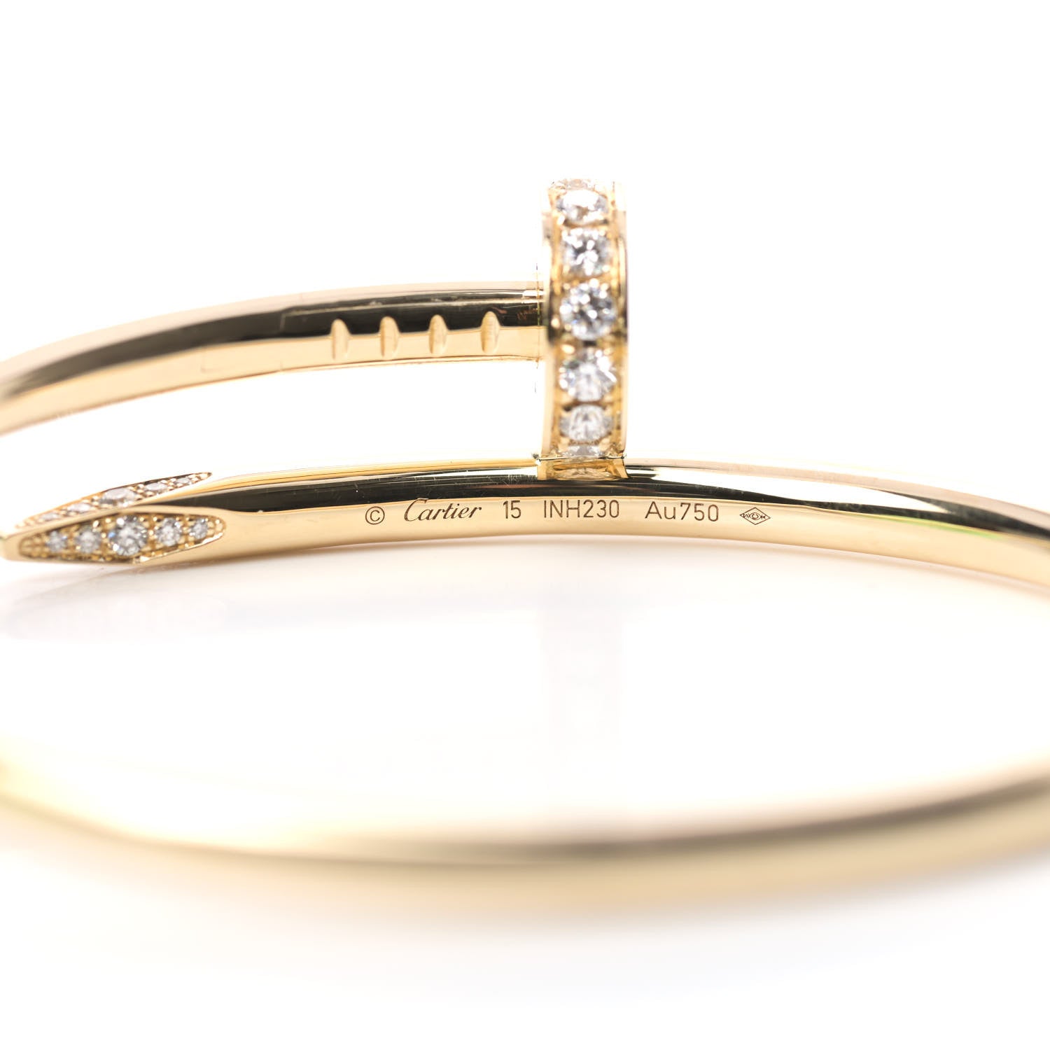 Cartier 18K Yellow Gold Diamond Juste Un Clou Bracelet 15 4 of 4