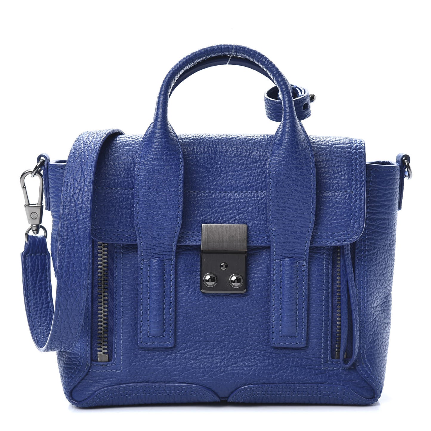 3.1 Textured Calfskin Mini Pashli Satchel Cobalt