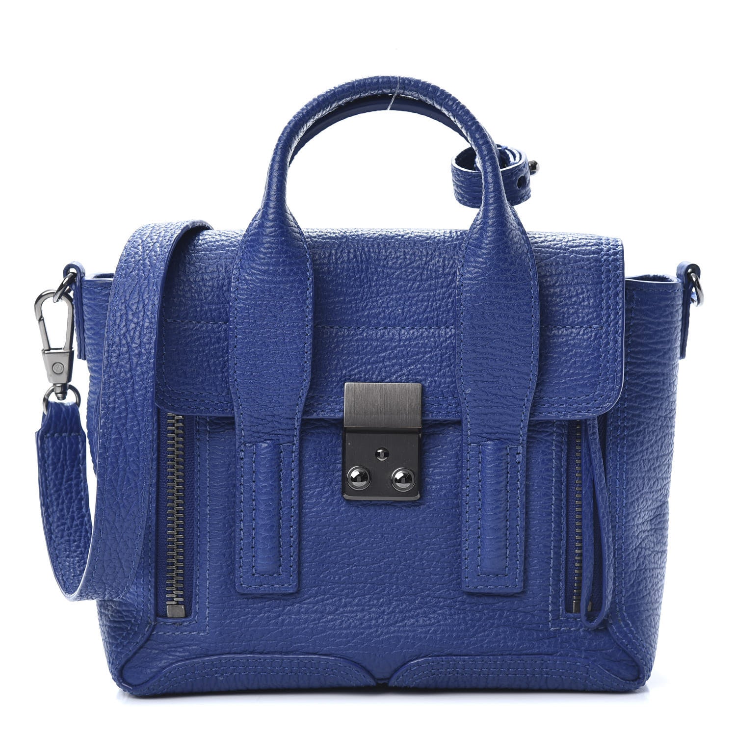 3.1 Phillip Lim 3.1 Textured Calfskin Mini Pashli Satchel Cobalt 1 of 14