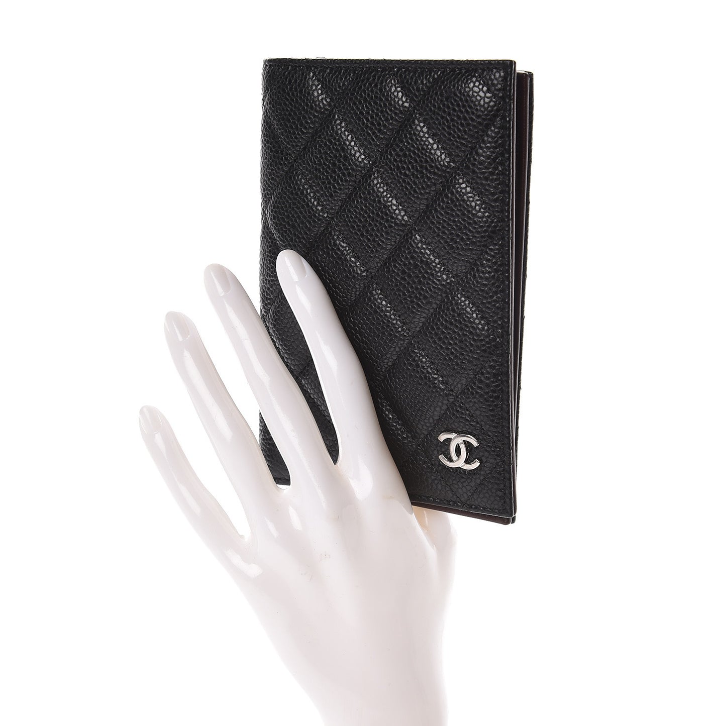 Caviar Quilted Passport Holder Black