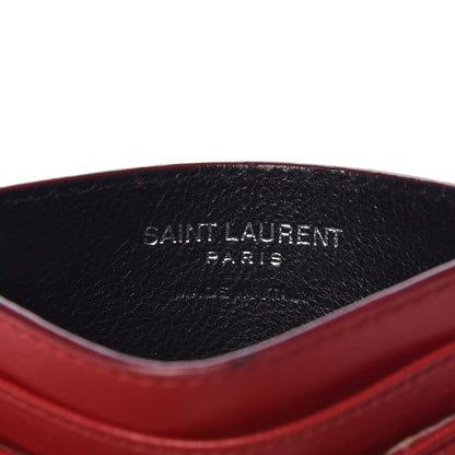 Saint Laurent Calfskin Y Quilted Monogram LouLou Credit Card Case Red 7 of 10
