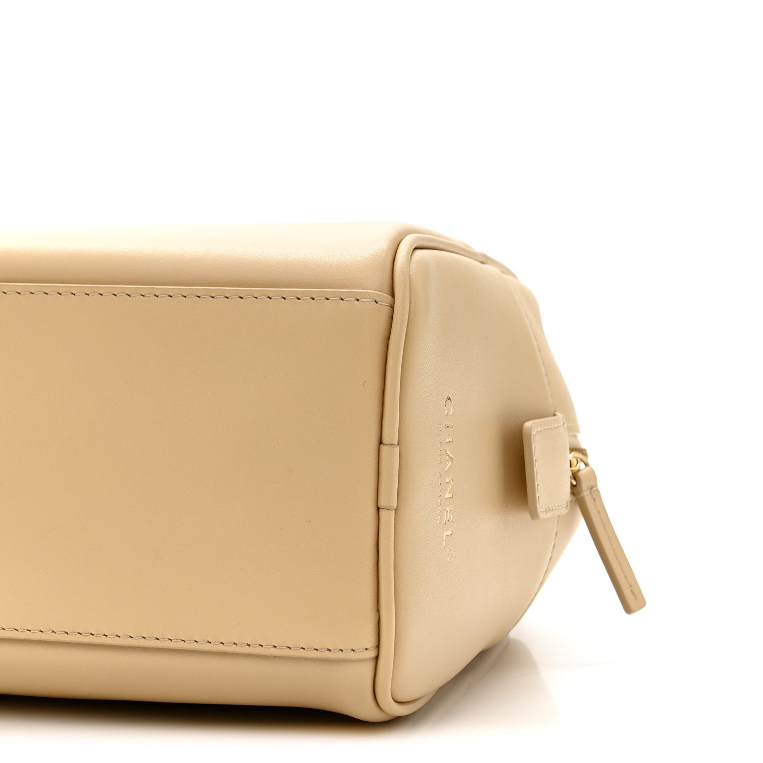 Chanel Calfskin Large Bowling Bag Beige 10 of 11