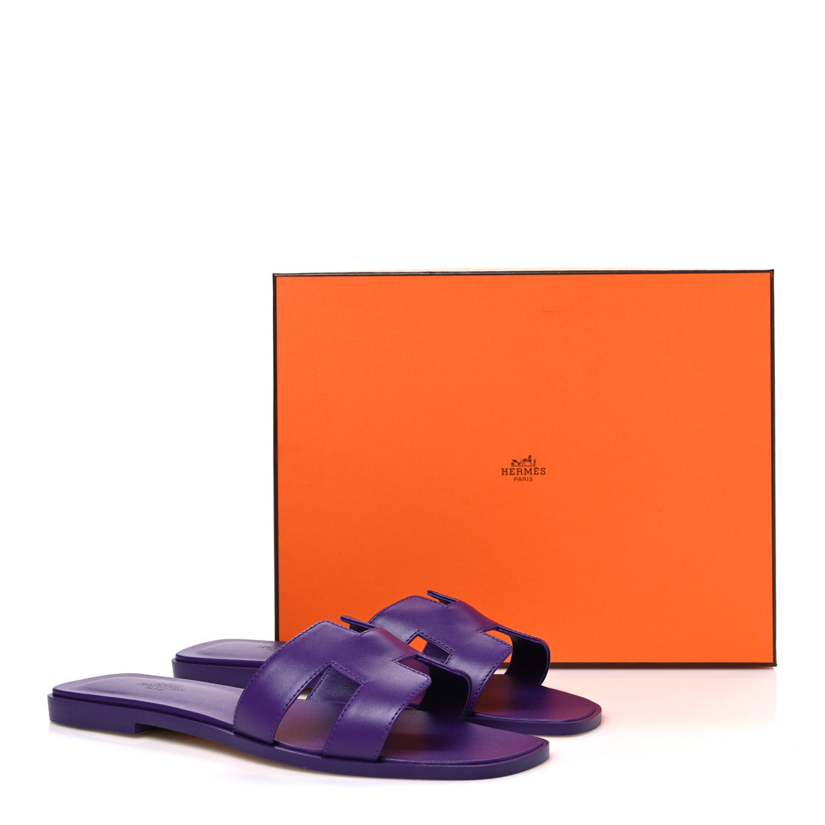 Hermes Calfskin Oran Sandals 39.5 Violet Majorette 11 of 11