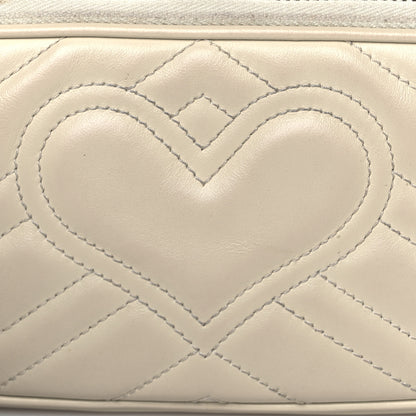 Gucci Calfskin Matelasse Mini GG Marmont Chain Crossbody Bag White 11 of 11