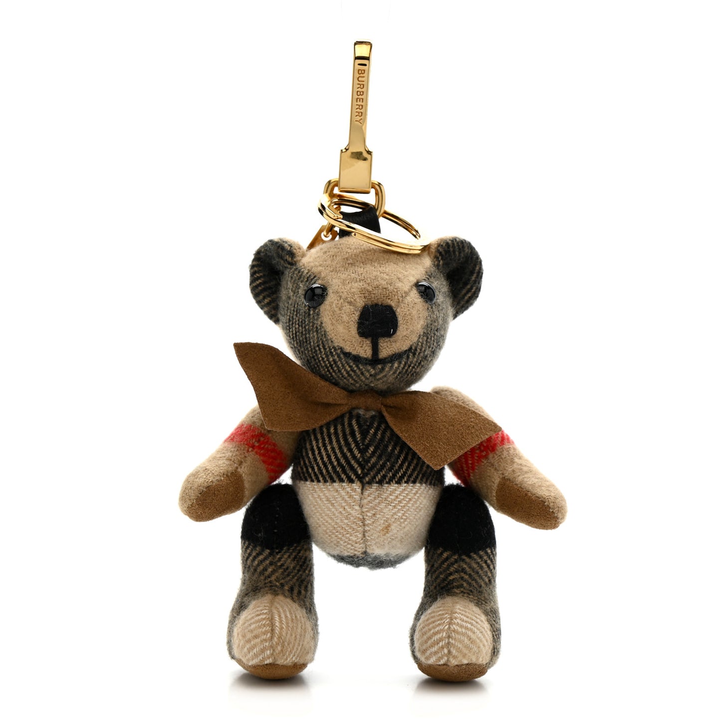Cashmere House Check Thomas Bear Bag Charm Camel Gold