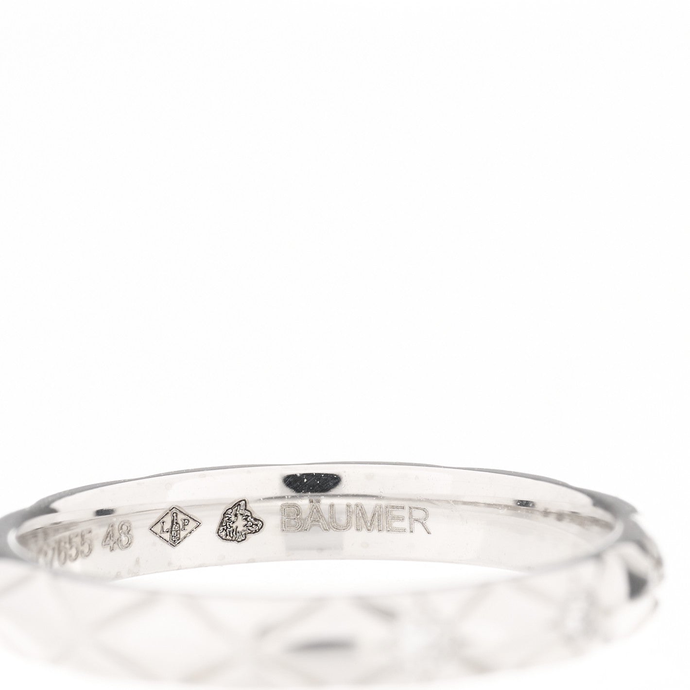 Platinum Diamond Small Matelasse Ring 48 4.5