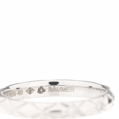 Chanel Platinum Diamond Small Matelasse Ring 48 4.5 5 of 7