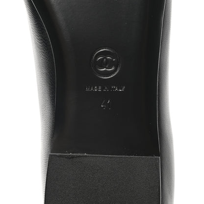 Chanel Lambskin CC Mocassin Loafers 41 Black 6 of 9