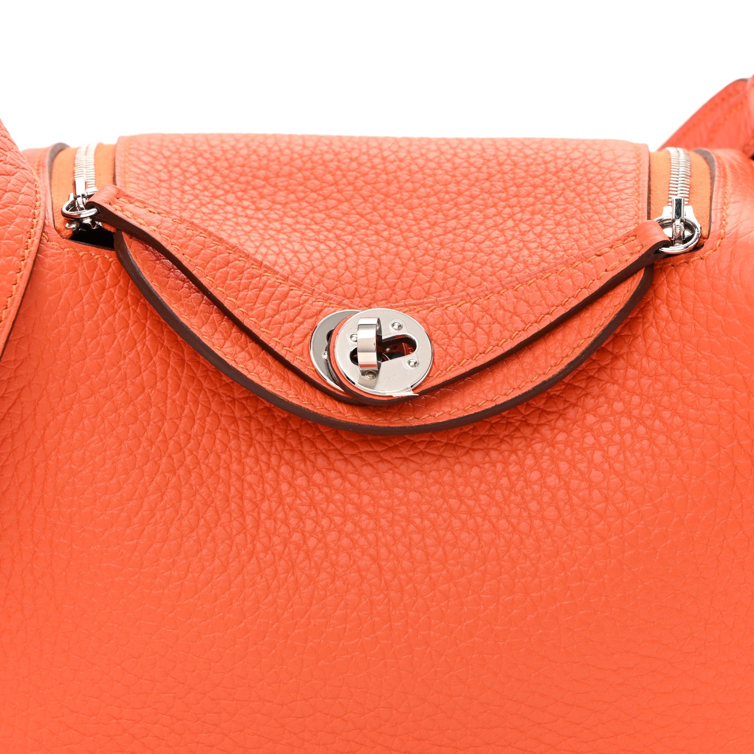 Hermes Taurillon Clemence Mini Lindy 20 Feu 8 of 10