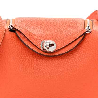 Hermes Taurillon Clemence Mini Lindy 20 Feu 8 of 10