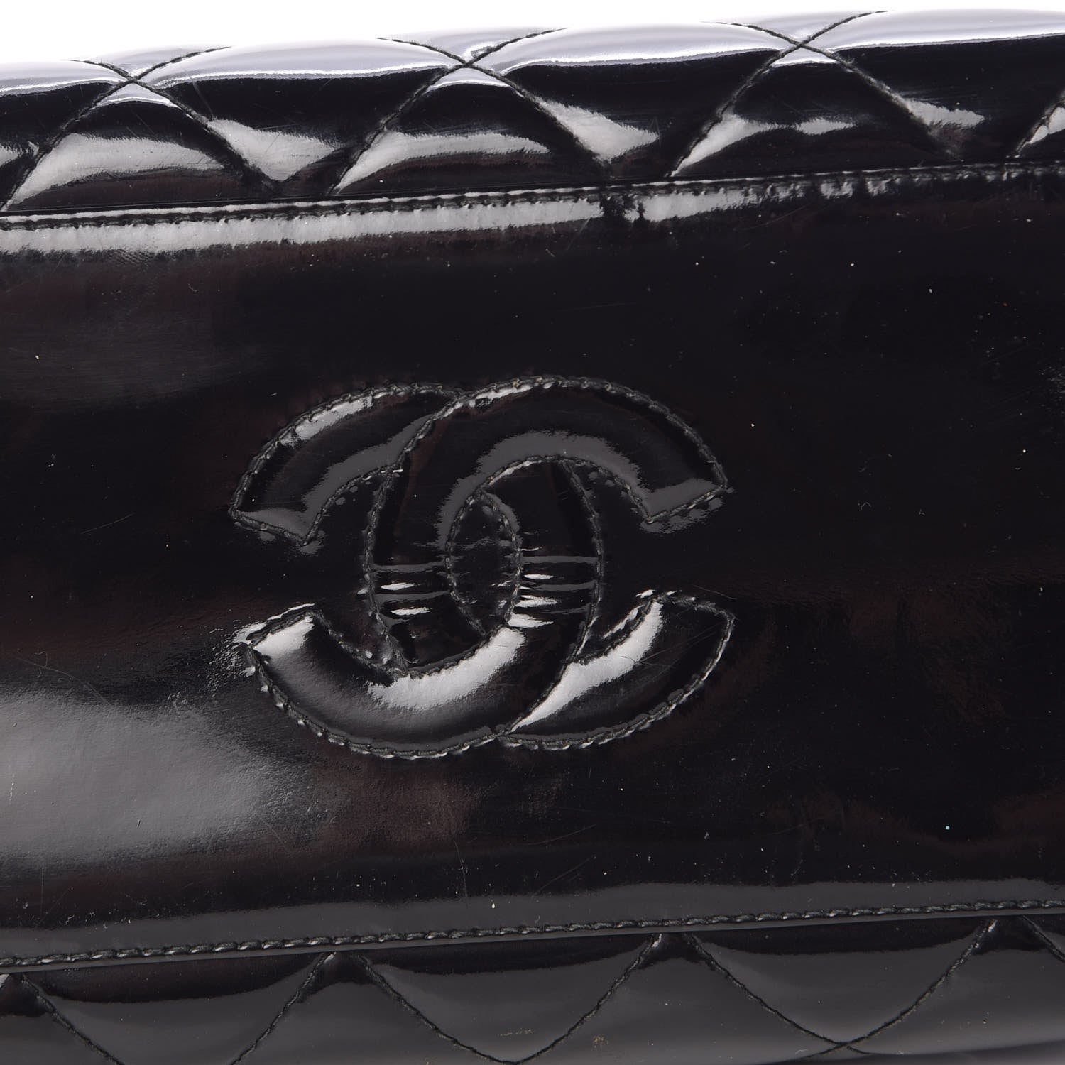 Chanel Patent Quilted Tote Black 10 of 14